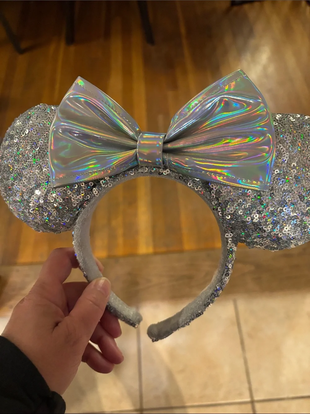 Silver Magic Mirror Minnie Ears Disney Park Cinderella Headband